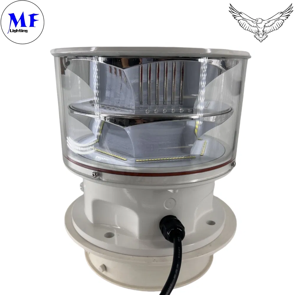 ضوء عائق الطيران LED  خلية ضوئية صب بالقالب IP66 اتصالات أصفر غاز نفط منصة بحرية 3