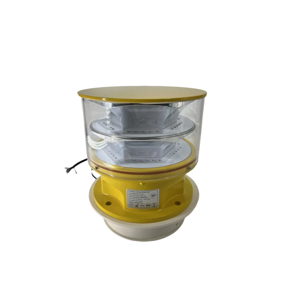 ضوء عائق الطيران LED  خلية ضوئية صب بالقالب IP66 اتصالات أصفر غاز نفط منصة بحرية 5
