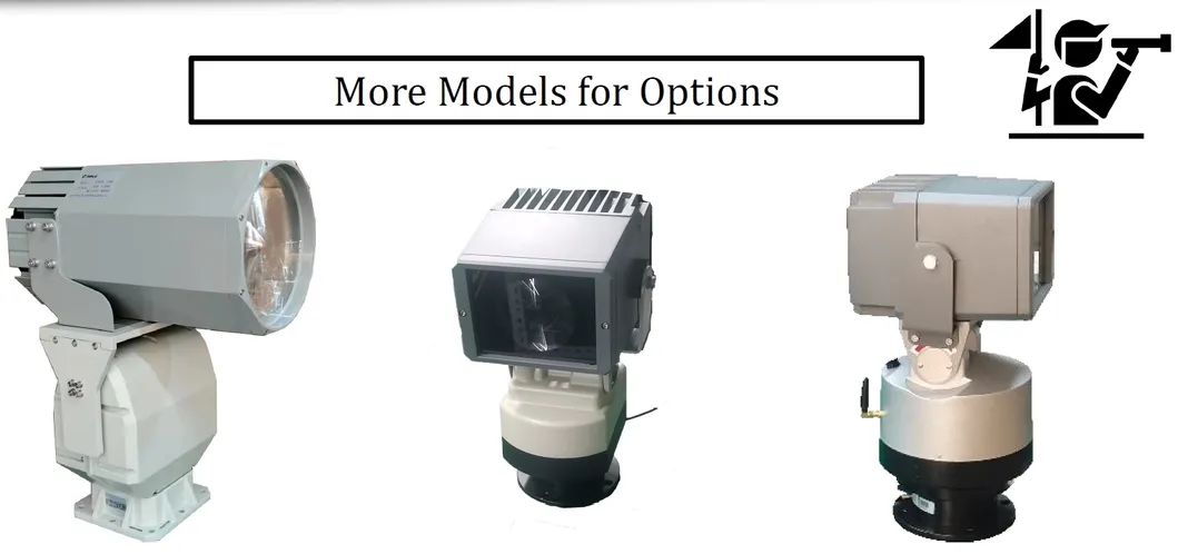 مصباح بحث LED 200W 300W IP66 مقاوم للماء الفولاذ مضاد للتآكل 1000m 3000m سفينة بحرية سفينة قارب بعيد البحث الإنقاذ مصباح بحث 9