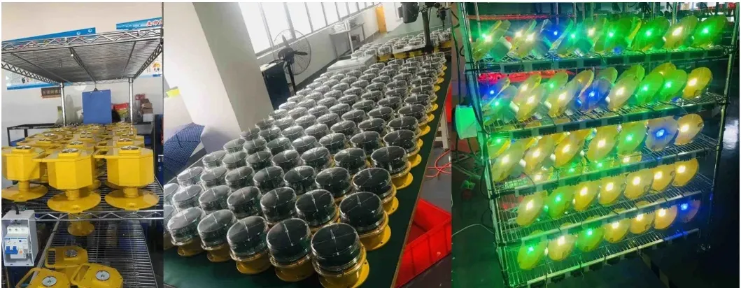 ضوء عقبة الطيران LED IP66 مقاوم للماء أحمر أبيض رأس مزدوج مدمج في الخلية الضوئية ضوء تحذير عقبة الطائرة LED منخفضة الكثافة 5