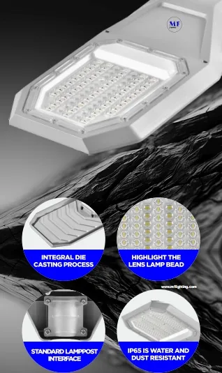 LED شمسي حديقة الشارع الضوء الحائط الألومنيوم مقاوم للماء 200W IP65 Ik08 مضغوط طريق الحديقة الرصيف الطريق السريع 6