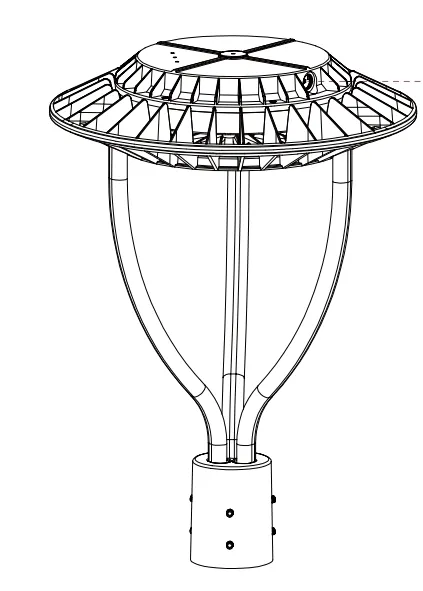مصباح حديقة LED قابل للتعديل مقاوم للرطوبة IP65 150W مقاوم للماء 140lm/W أسود جنية الحديقة الفناء العلوي 2