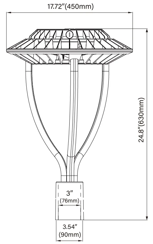 مصباح حديقة LED قابل للتعديل مقاوم للرطوبة IP65 150W مقاوم للماء 140lm/W أسود جنية الحديقة الفناء العلوي 6