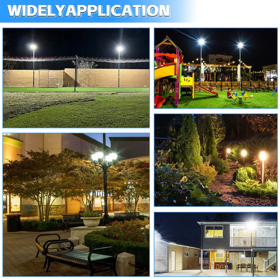 ضوء الحديقة LED قابل للتعديل مضاد للصدمات IP65 48/64/80W مضاد للماء 130lm/W فانوسة أسود وأبيض العشب 2