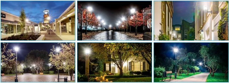 ضوء الحديقة LED قابل للتعديل مضاد للصدمات IP65 48/64/80W مضاد للماء 130lm/W فانوسة أسود وأبيض العشب 8