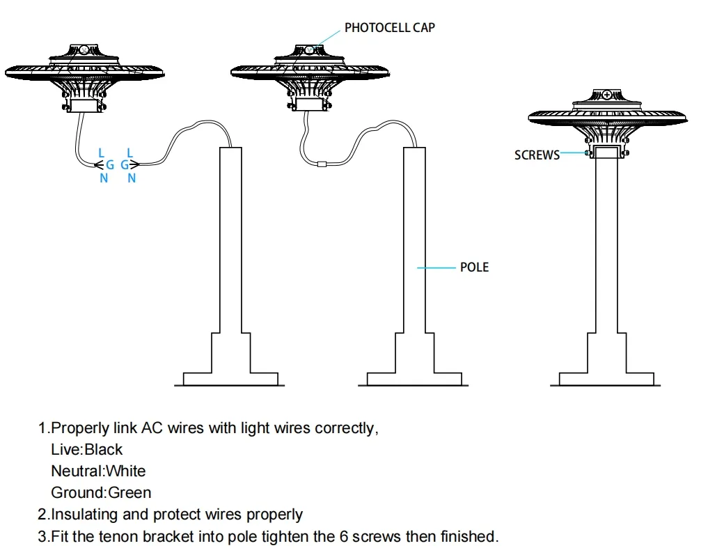 توفير الطاقة LED الحديقة منصة الضوء القطب المنطقة الضوء 140lm / W الذكية ضبط 200W للطريق السريع منطقة الراحة المجمع الرياضي المتنزه على الشاطئ 7