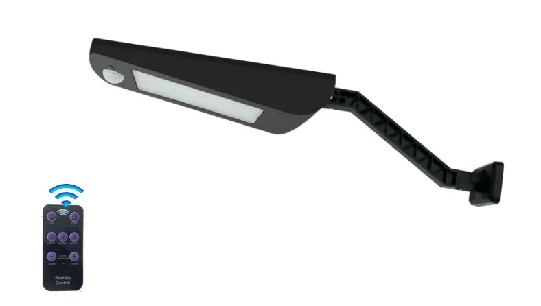 مصباح LED للطاقة الشمسية الحائطية الحديثة الرواية الذكية البسيطة بطارية الليثيوم أحادي البلورية سوداء الشمسية IP66 مقاومة للماء الصب الصب 1