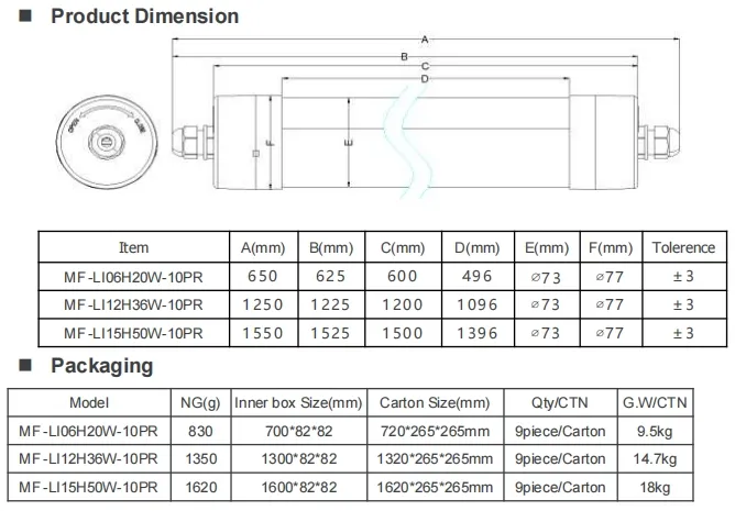 ضوء LED ثلاثي الدليل مضاد للأمونيا اللون الأبيض Ik10 IP69K 0 ~ 10V ضبابية CCT الطاقة قابل للتعديل 170lm / W 1.6m لليومية الأبقار والغنم المزرعة الماشية 9