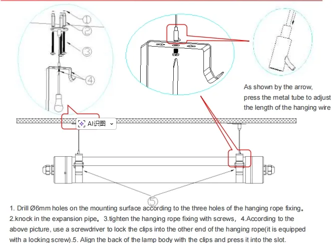 ضوء LED ثلاثي الدليل مضاد للأمونيا اللون الأبيض Ik10 IP69K 0 ~ 10V ضبابية CCT الطاقة قابل للتعديل 170lm / W 1.6m لليومية الأبقار والغنم المزرعة الماشية 11