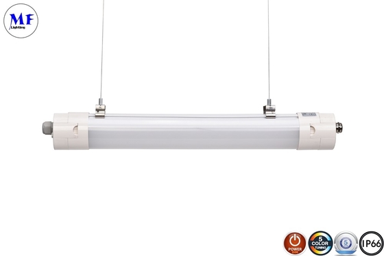 120 Deg IP66 Waterproof LED Triproof Light ik08 With Emergency Sensor For Outdoor Warehouse