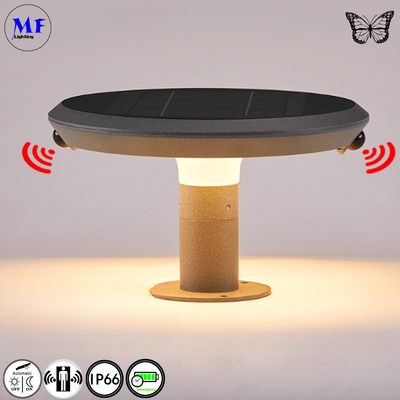 IP66 Waterproof Solar Wall Pillar Garden Light Street Lighting Outdoor LED Solar Garden Light with PIR Motion Sensor