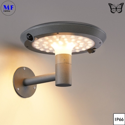 Outdoor LED Solar Garden Light IP66 Waterproof Solar Wall Pillar Garden Street Light Road Lighting With Sensor