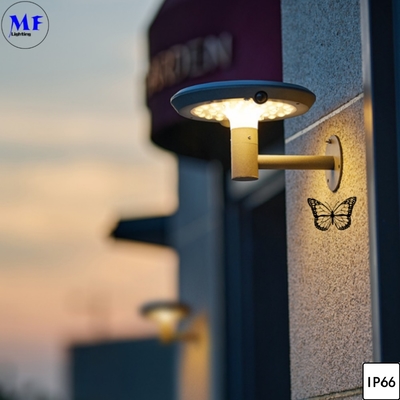Outdoor LED Solar Garden Light IP66 Waterproof Solar Wall Pillar Garden Street Light Road Lighting With Sensor