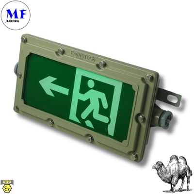 IP65 Waterproof Fire Proof ATEX 3hours Emergency Battery Time Explosion Proof 4W Green LED Exit Light For Factory Warehouse Oil Gas Station