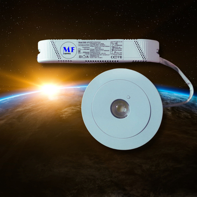 ABS PC IP43 Indoor 3W LED Rechargeable Emergency Backup Recessed Downlight 3hours Long Duration 230V LED Emergency Light for Office Hotel Factory