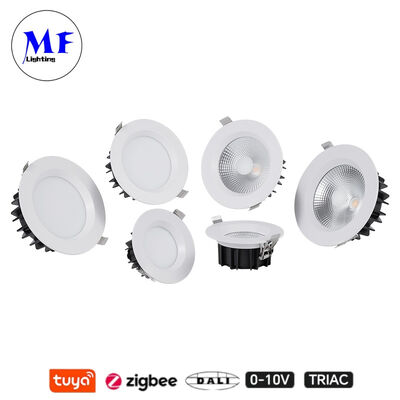 Factory Price IP40 Anti-Glare Triac Dali Tuya Dimmable Smart Zigbee 7W 15W SMD LED Recessed Spot Down Light for Kitchen Industrial Retail Commercial Spaces
