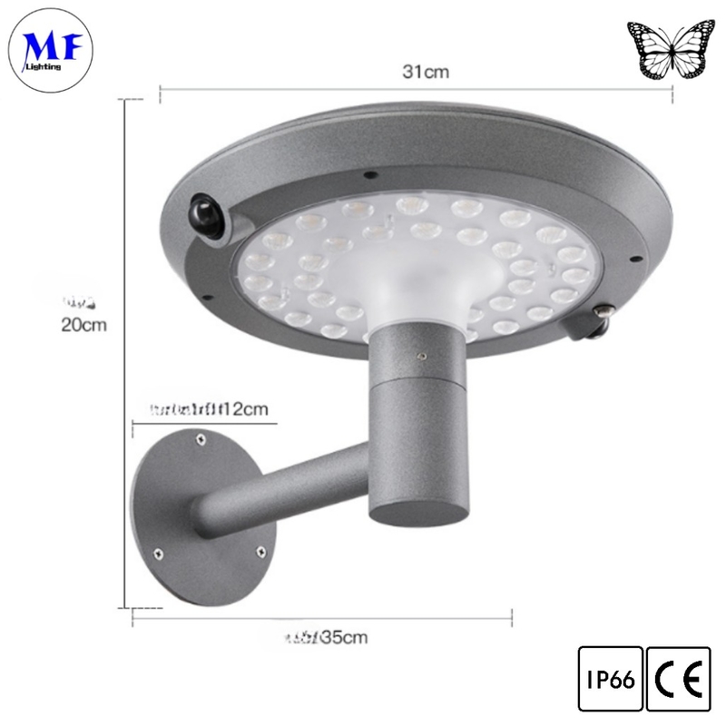 IP66 6.5W Solar LED Outdoor Street Garden Lighting 2 Years Warranty Waterproof 2900-6500K 2000lm For Courtyard