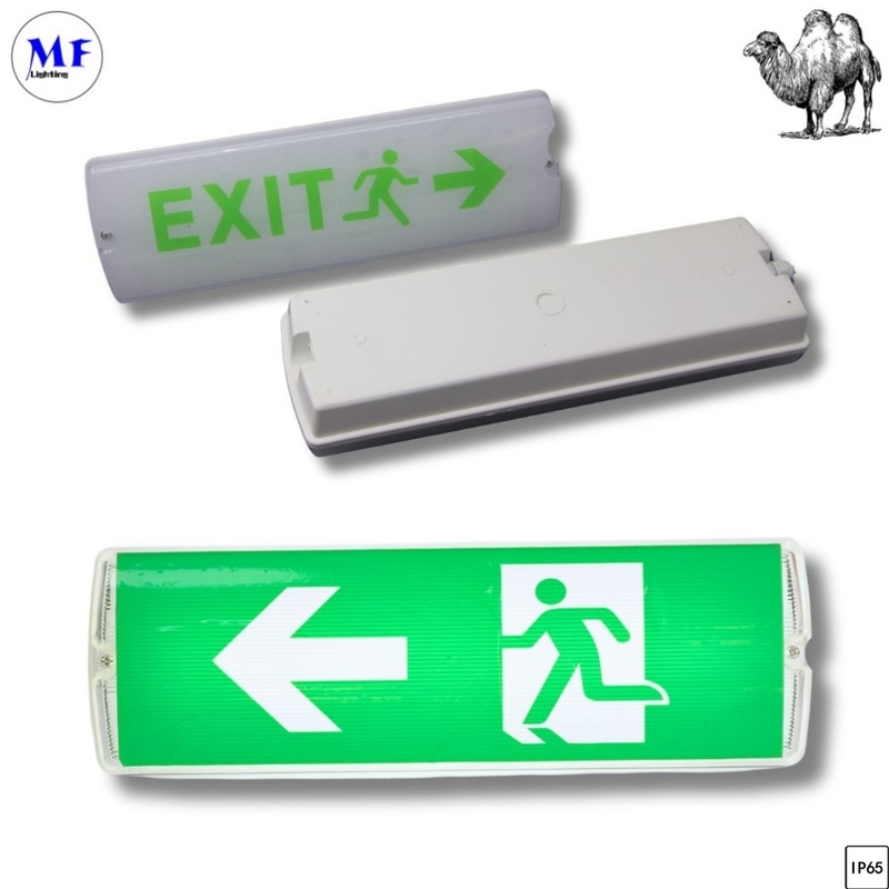 Factory Price SAA/CE Certified 8W IP65 AC220V-240V Waterproof Battery Rechargeable Bulkhead Exit Sign LED Emergency Light for Office Factory Hotel Parking Lot