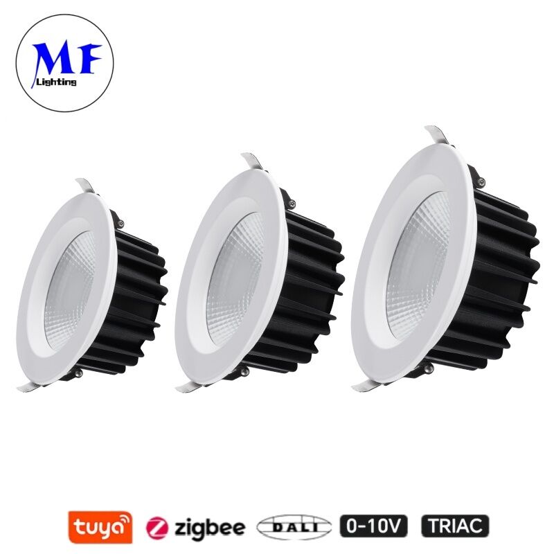 7W 100lm/W LED Spot Down Light CCT Adjustable CRI90 Triac /0-10V/Dali-2/Tuya Zigbee Dimmable Beam Angle 60° Recessed Anti-Glare COB for Commercial and Recidential Places