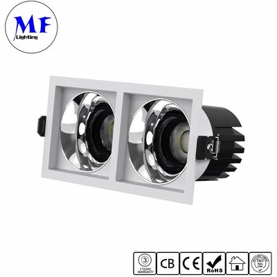 Square Recessed LED Down Light 3*7W Single/Double/Triple Head 100LM/W CRI90 IP20 IP44 Reflector Ceiling Downlight