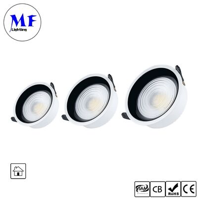 إضاءة سبوت داون لايت 7 واط CRI90 160 لومن/واط قابلة للتعتيم Triac /0-10V/Dali-2 بزاوية شعاع واسعة 120 درجة مقاس 6 بوصة/8 بوصة مدمجة مضادة للوهج LED للمساحات التجارية