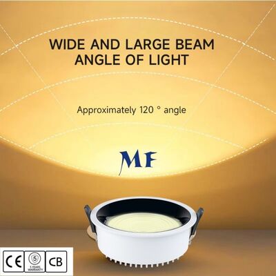 LED Down Light Round Recessed 120 Degree Wide Beam 160lm/W IP44 Ik07 50W 60W 70W 80W 100W دالي Dim DT6 DT8 تويا زيغبي