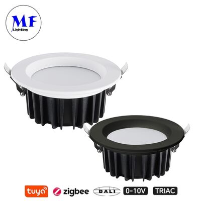 ضوء 7W 100lm / W LED Spot Down Light CCT قابل للتعديل CRI90 Triac /0-10V/Dali-2/Tuya زاوية شعاع Zigbee 60 ° SMD مضاد للوهج المتدفق للمساحات التجارية والسكنية