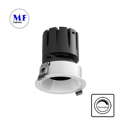 مضاد للوهج COB ضوء LED متدفق للأسفل العدسة البصرية، 15-55 درجة زاوية شعاع، 0-30 درجة إضاءة قابلة للتعديل، 110 فاكس 5CCT DIP و 200-240 فاكس ضوء متدفق قابل للتخفيف